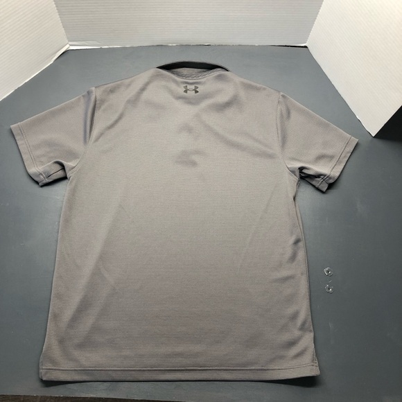 Under Armour Heat Gear Polo Men's Shirt Sz Large Golf Performance Gray - Picture 6 of 8